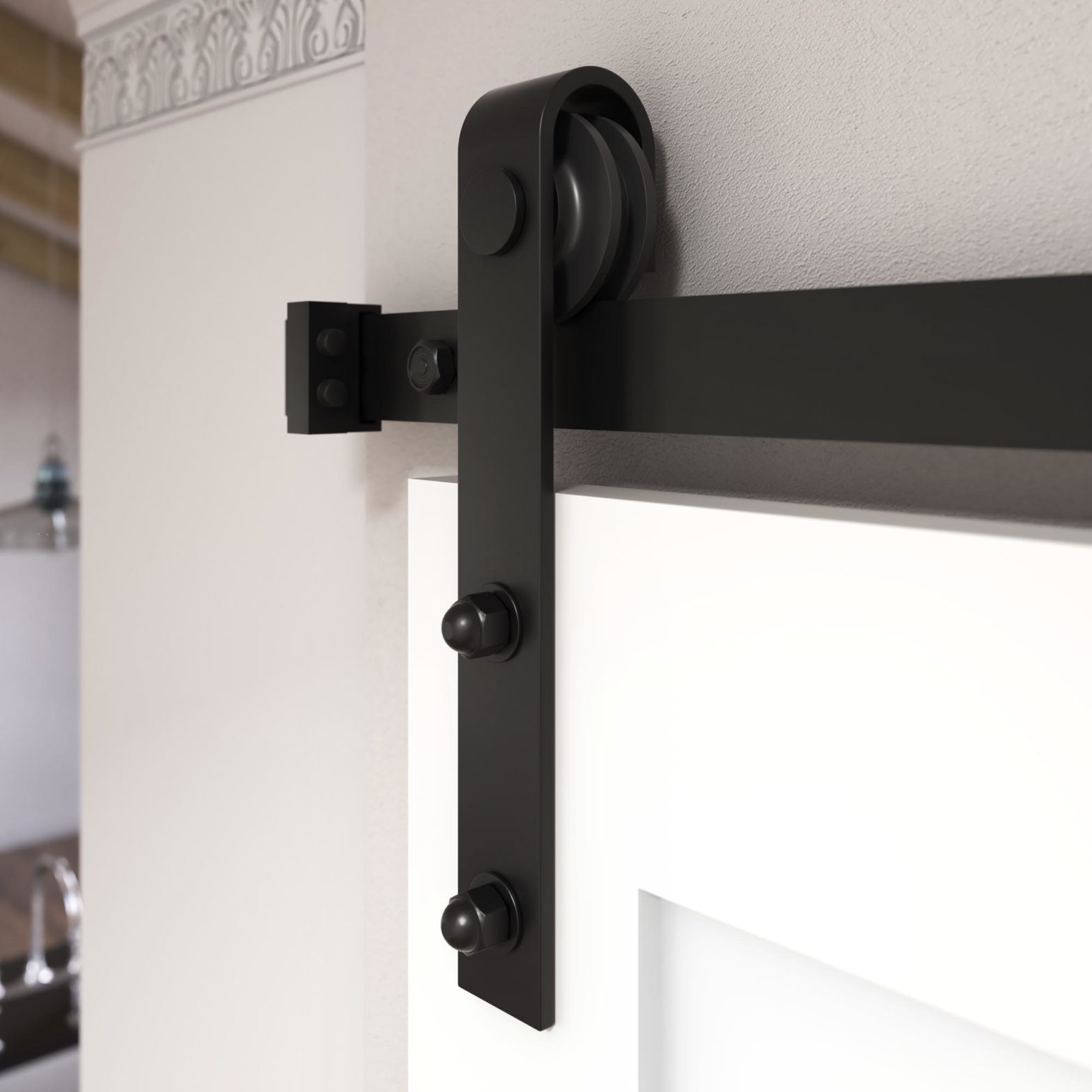 96-in. Matte Black Barn Door Hardware Kit | EightDoors